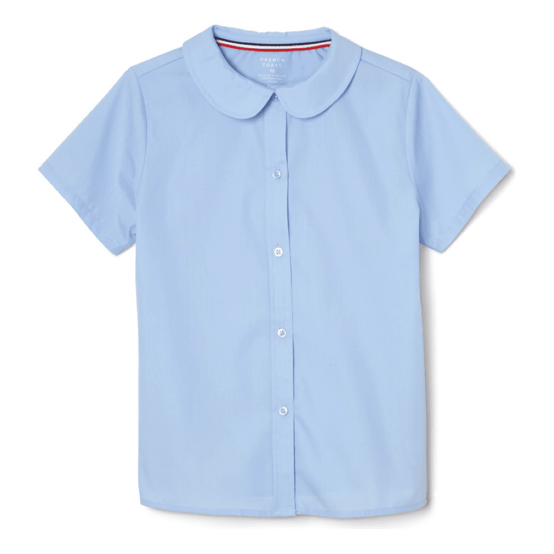 Plus Size Short Sleeve Blouse - Light Blue