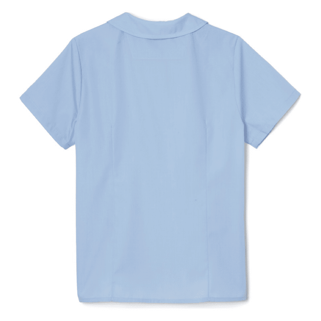 Plus Size Short Sleeve Blouse - Light Blue