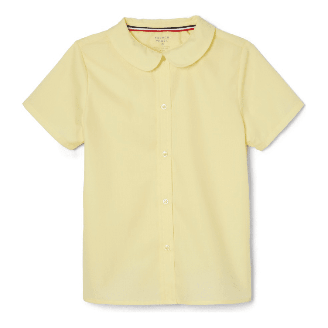 French Toast Girl's Short Sleeve Peter Pan Collar Blouse