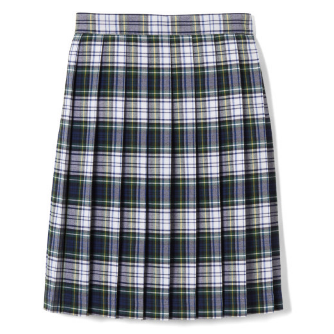 Girl's Plaid Pleated Skirt To The Knee