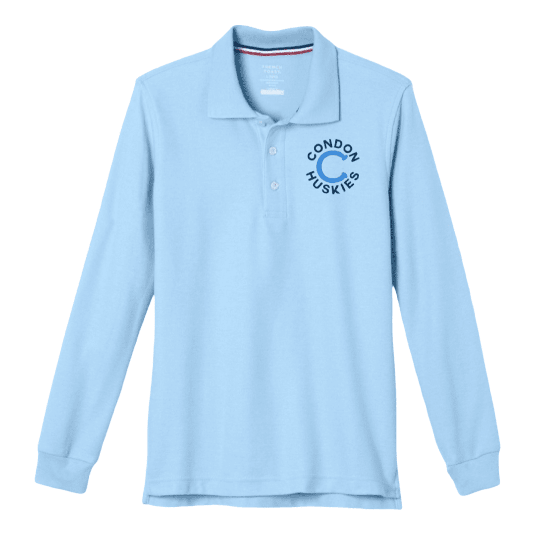 Condon K-8  - Long Sleeve Light Blue Polos - Kids / Adults