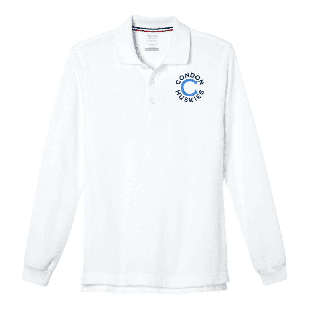 Condon K-8 - Long Sleeve White  Polos - Kids / Adults