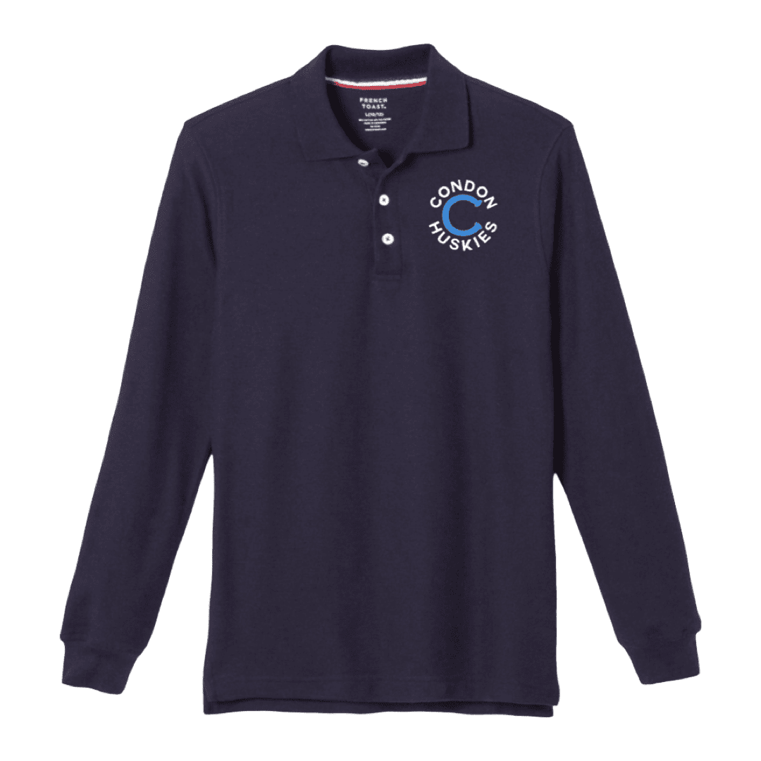 Condon K-8 -Long Sleeve Navy Polo - Kids / Adults