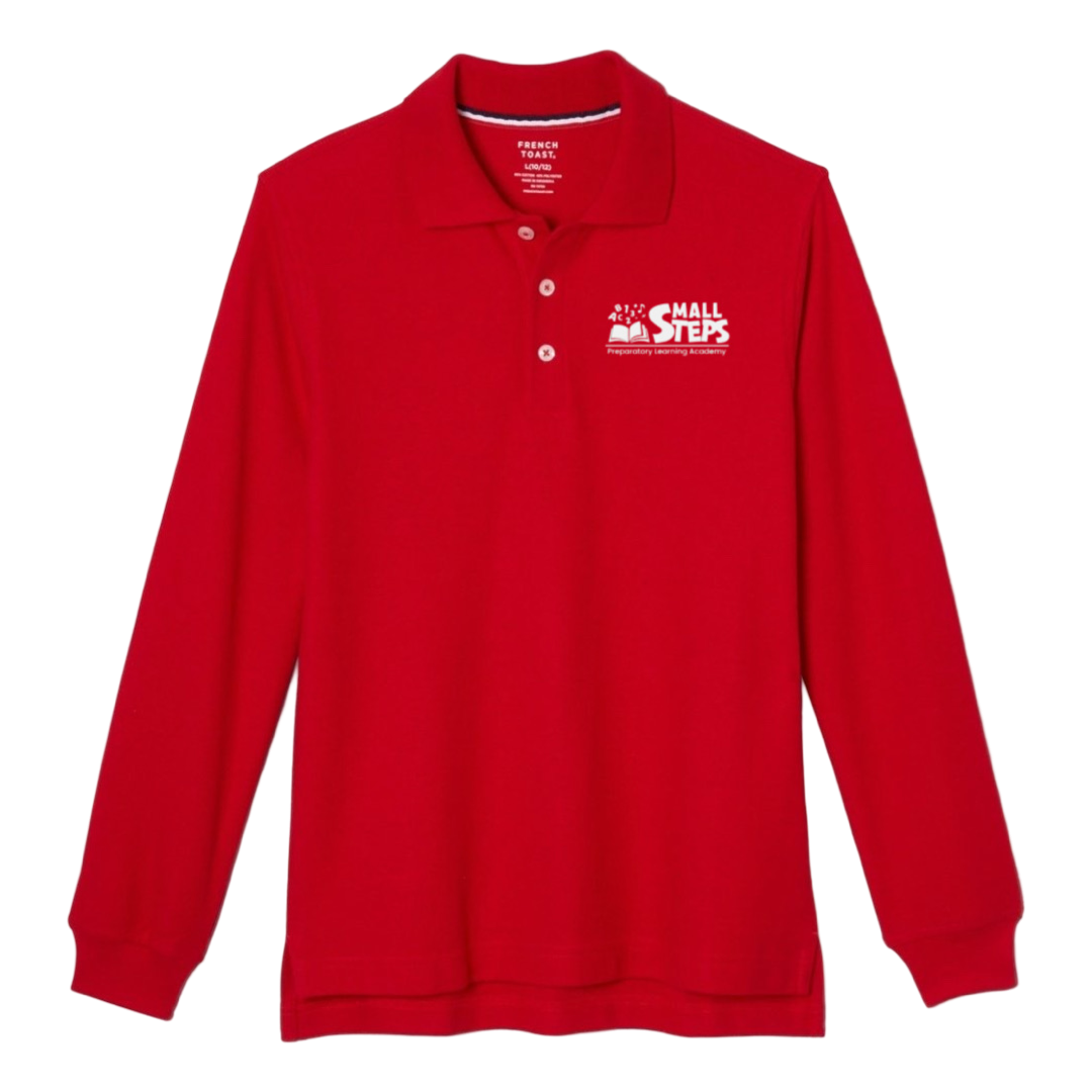 Small Steps Preparatory  - Red Long Sleeve Polo