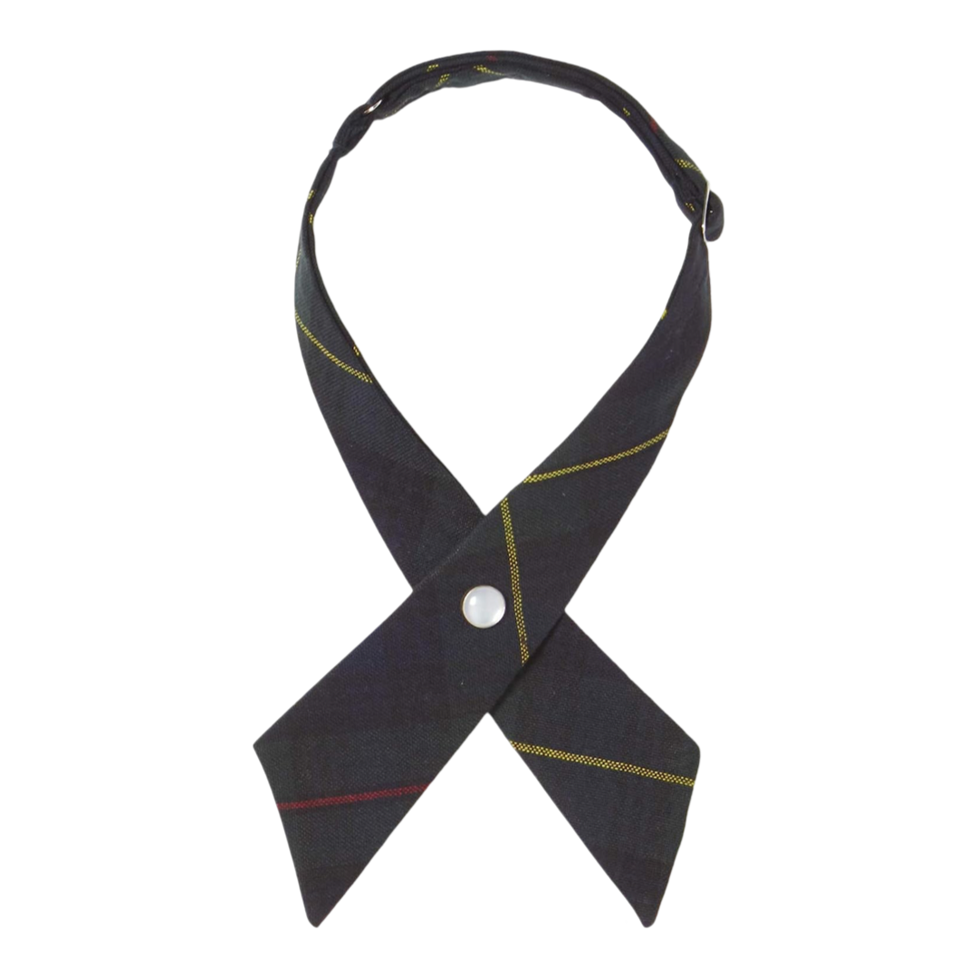 Aukela - Girl's Green Plaid Crossover Tie