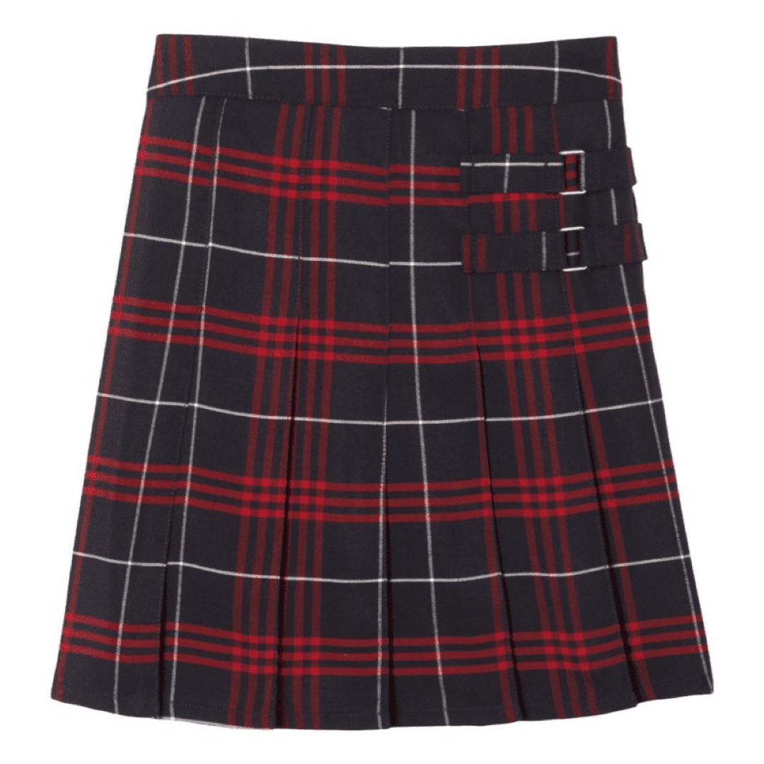 Women&#39;s Plaid Pleated 2-Tab Scooter - Navy / Red