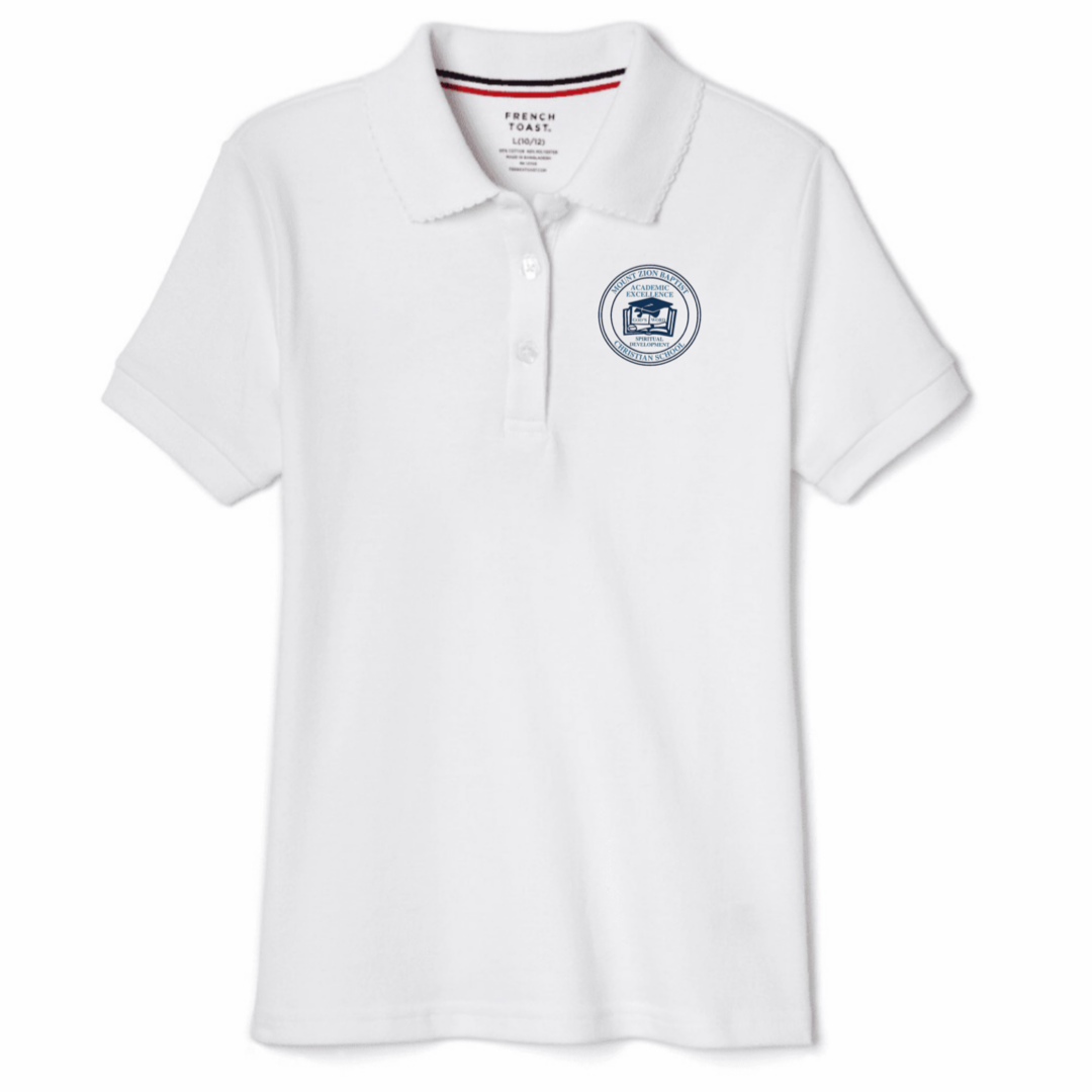 Mount Zion  - Girl&#39;s Short Sleeve Picot Collar Polo