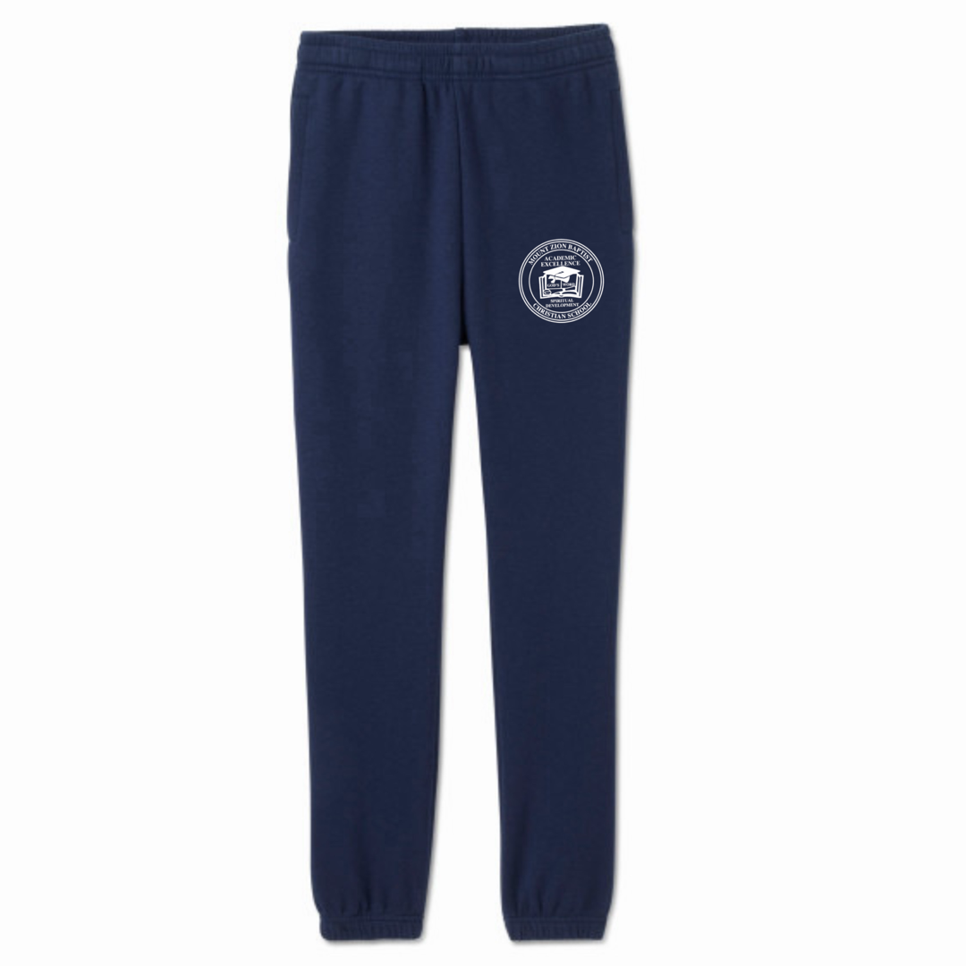 Mount Zion - Navy Fleece Sweatpants - Kids / Adults