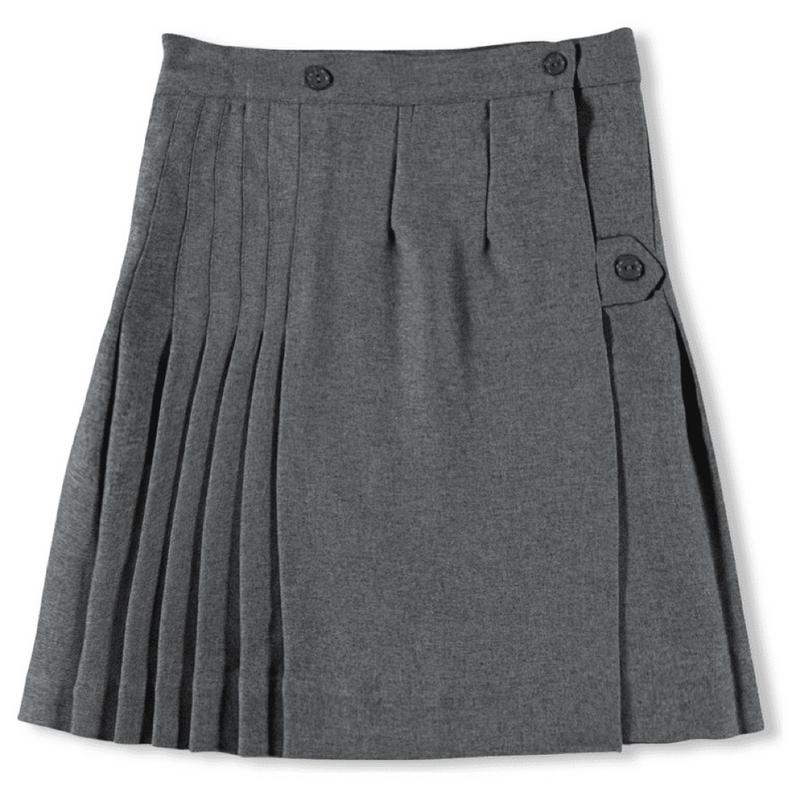 Solid Polyester Kilt - Plus Size - Medium Gray