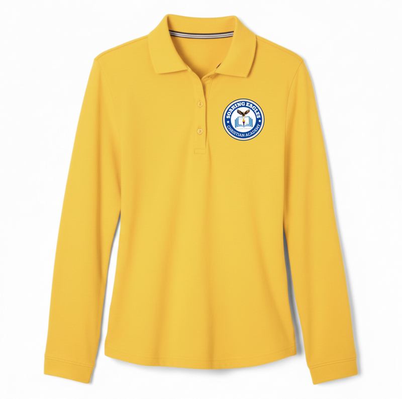 Soaring Eagles Christian Academy - Girl's / Young Women's Long Sleeve Stretch Piqué Polo