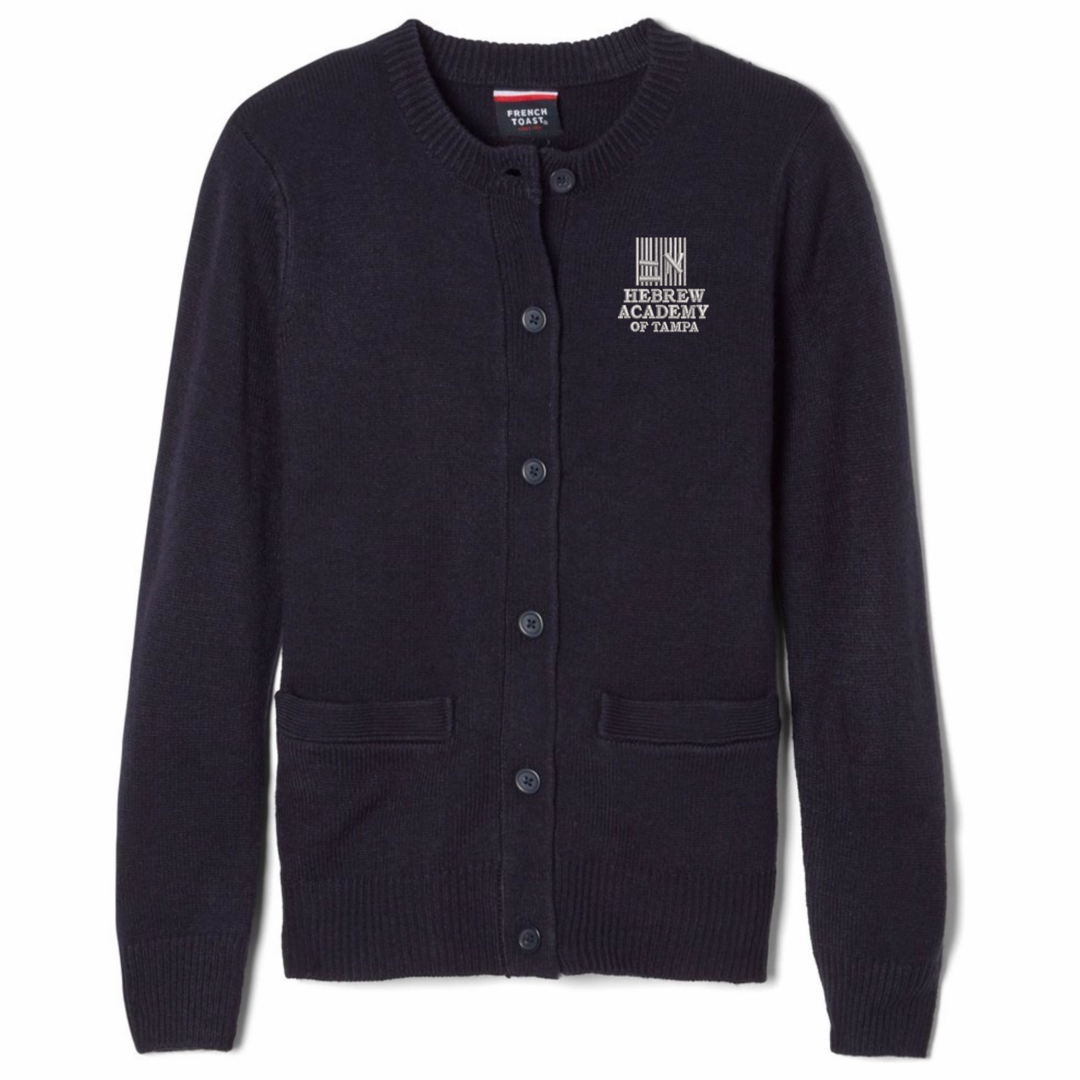 Hebrew Academy of Tampa - Girl's / Young Women's  Crewneck Cardigan Sweater