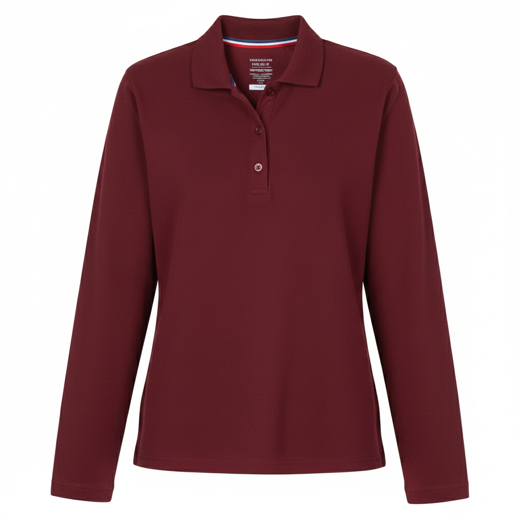 Girl's Long Sleeve Stretch Piqué Polo