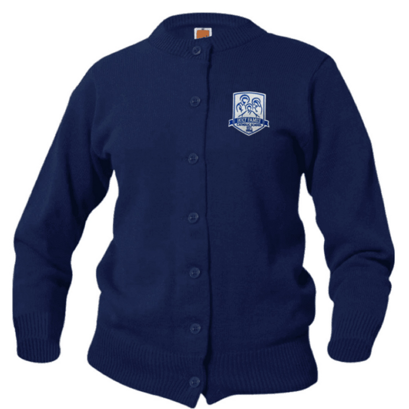 Holy Family Catholic School  - Crewneck Cardigan - Girls