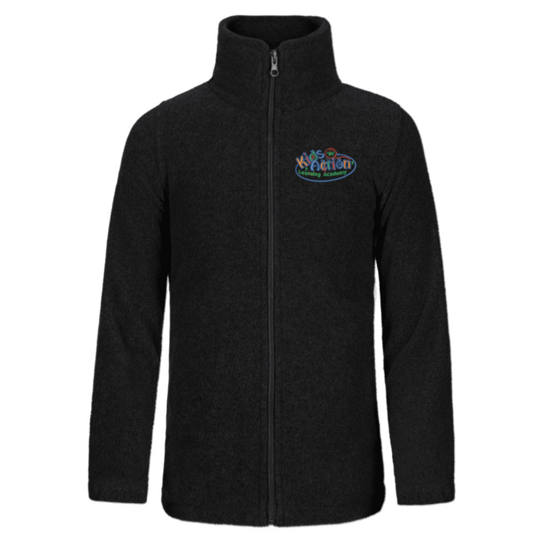 Kids In Action - Black Polar Fleece Jacket - Adult