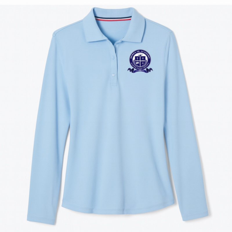 Berea Junior Academy - Girl's / Women's Long Sleeve Stretch Piqué Polo - K - 8th