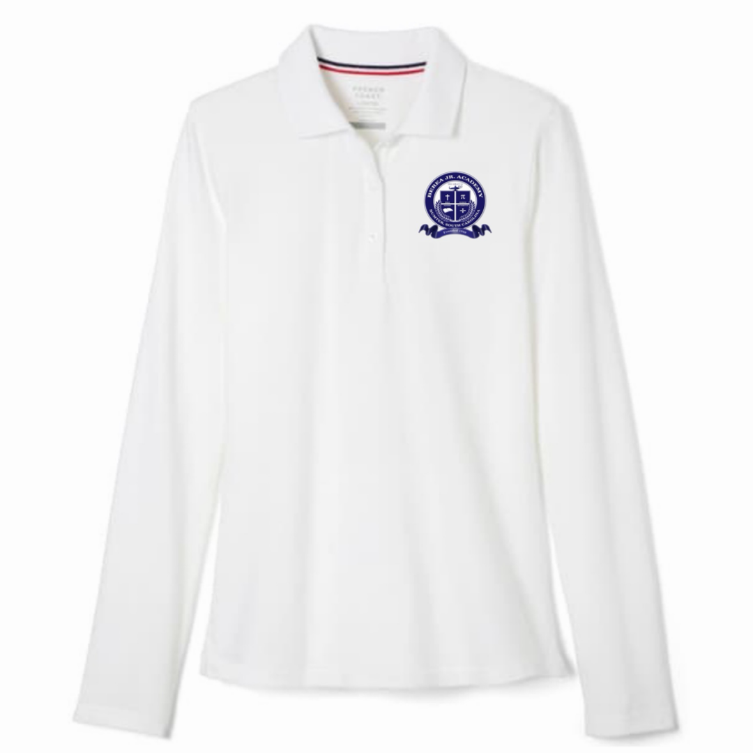 Berea Junior Academy - Girl's / Women's Long Sleeve Stretch Piqué Polo - K - 8th