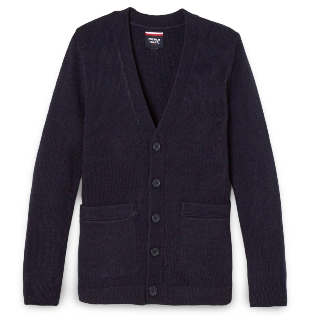 New Horizon - Boy's / Young Men's V-Neck Cardigan Sweater - No Logo - PK-12th