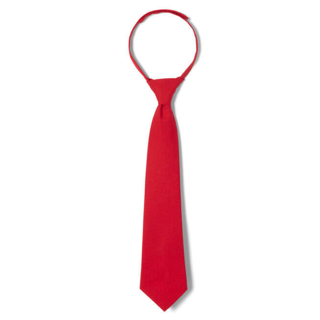 New Testament Christian School - Boy&#39;s Solid Red Adjustable Tie
