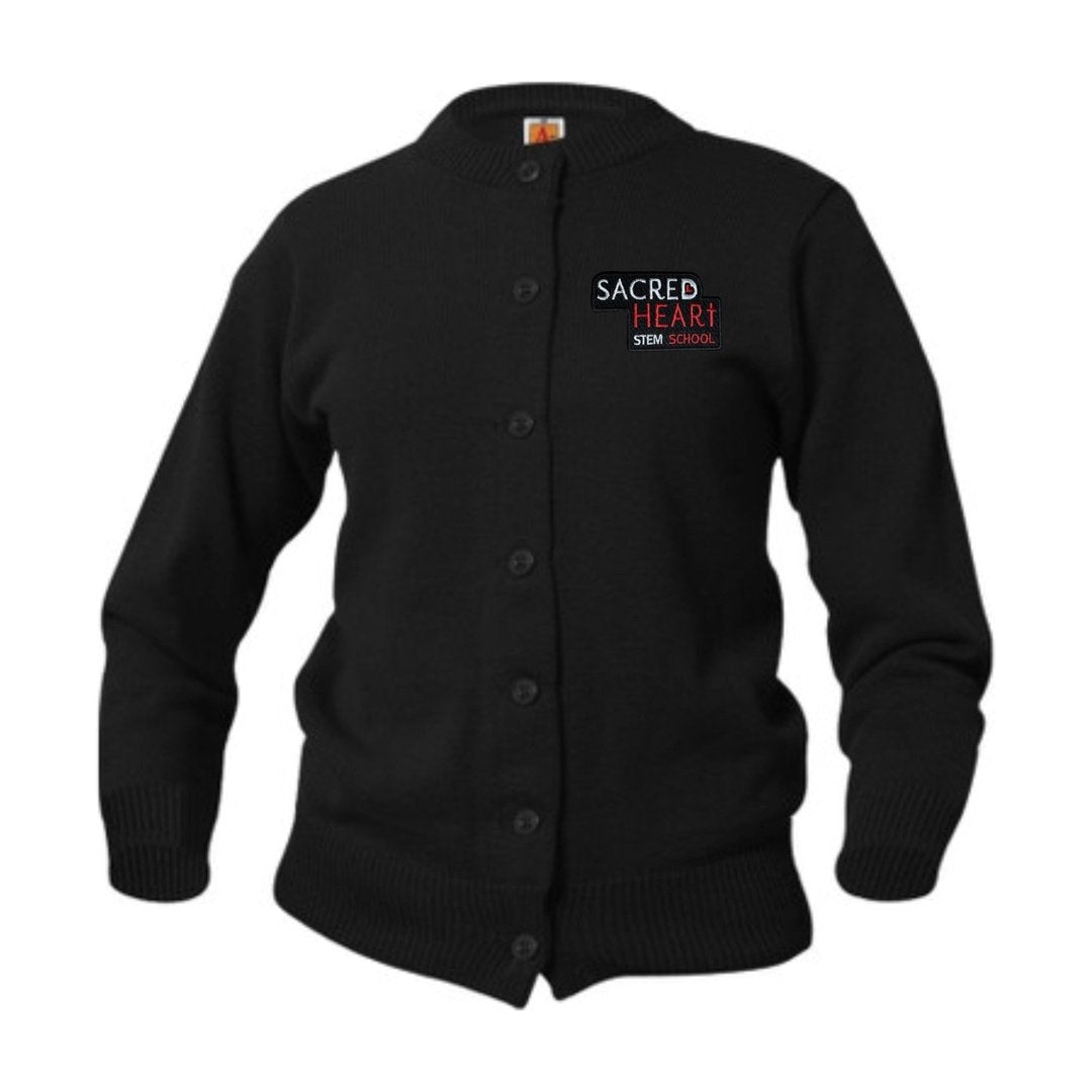 Sacred Heart Crewneck Cardigan - Girls