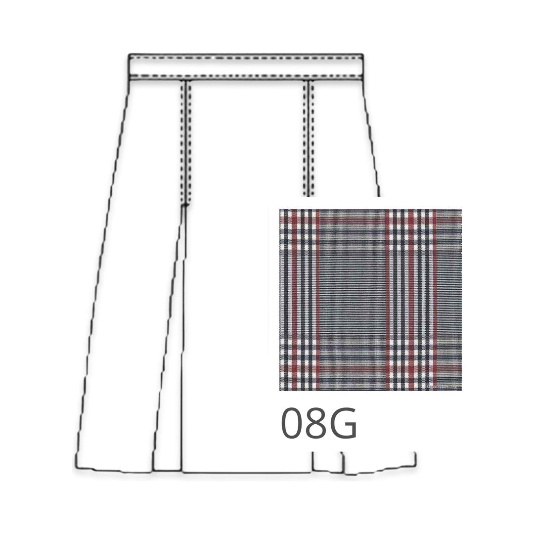 Plaid Polycot Box Pleat Skirt - Plus Size - 08G