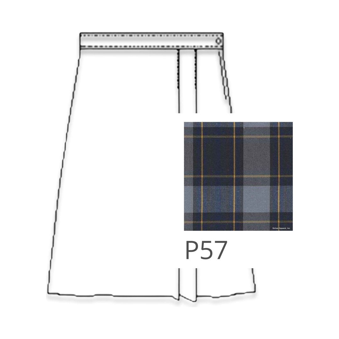 Plaid Polycot Box Pleat Skirt - Plus Size  - P57