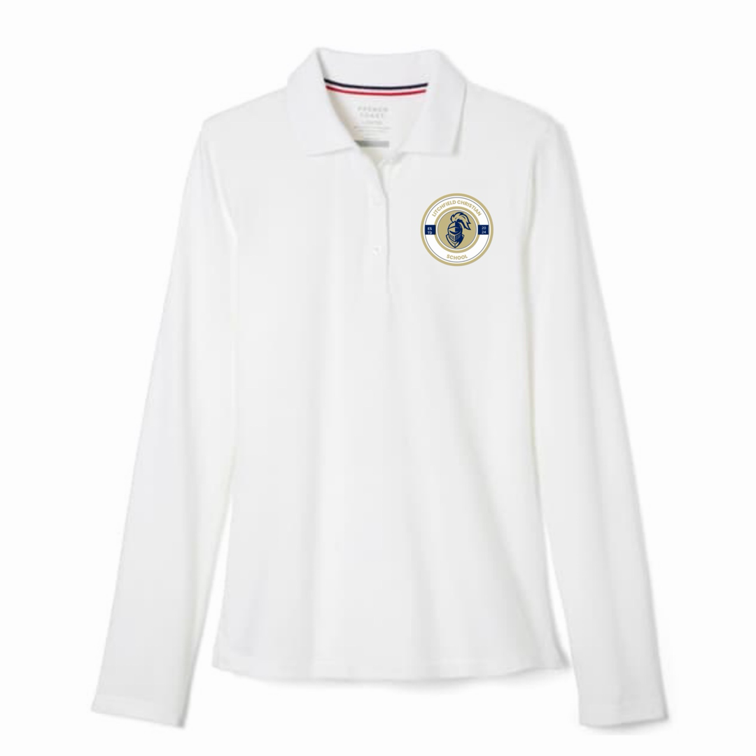 Litchfield Christian School  - Girl's / Women's Long Sleeve Stretch Piqué Polo