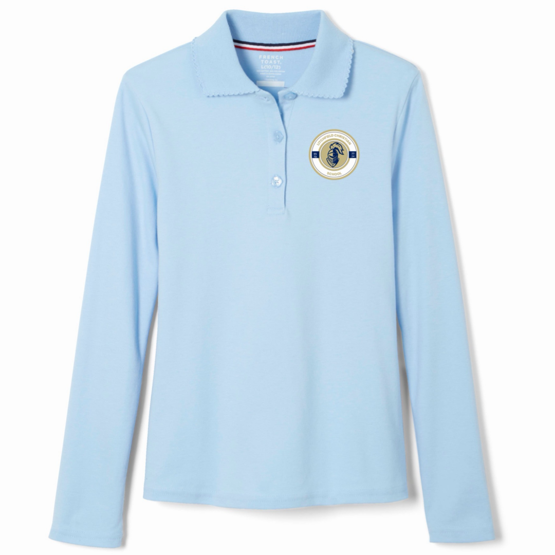 Litchfield Christian School - Girl's Long Sleeve Picot Collar Polos