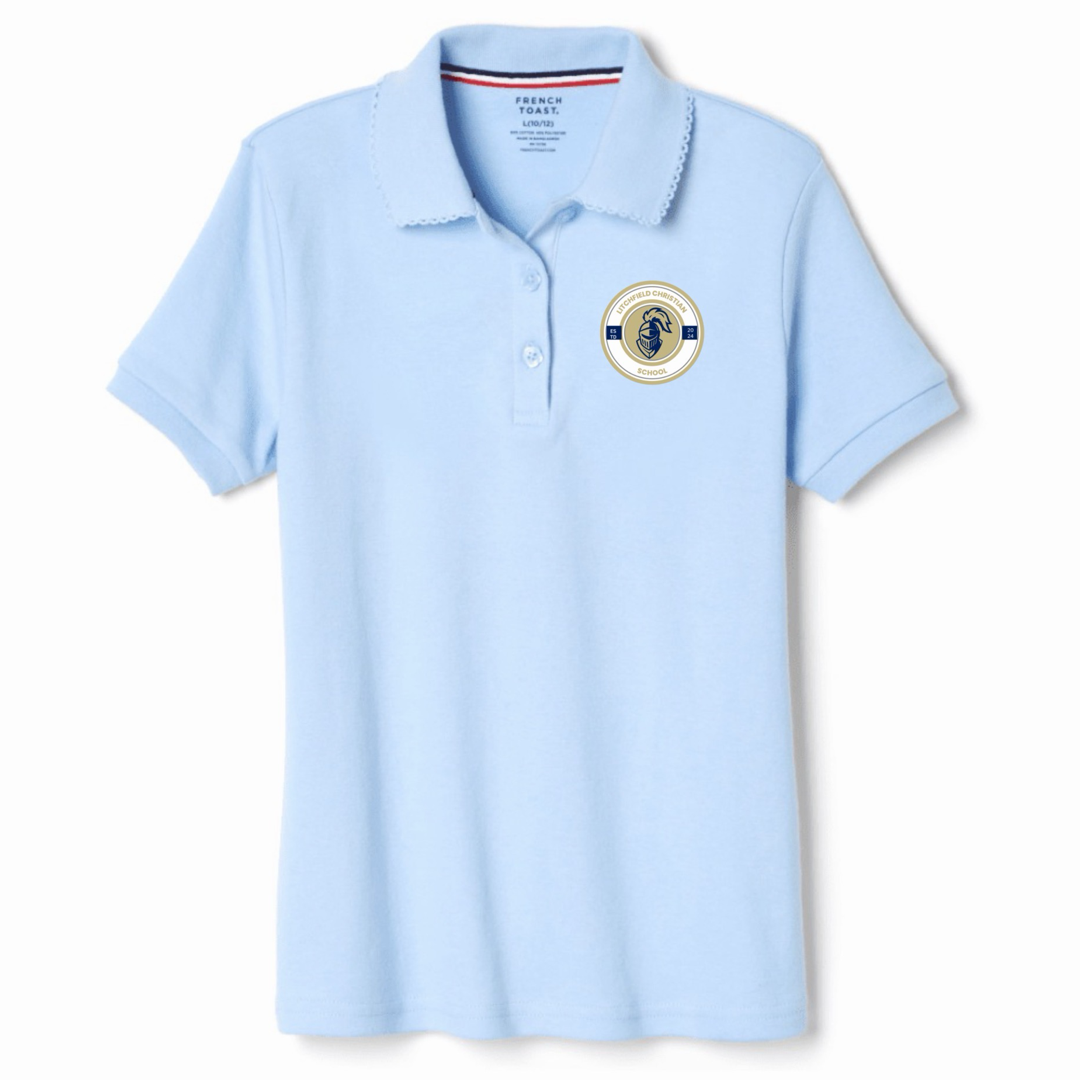 Litchfield Christian School - Girl's Short Sleeve Picot Collar Polo