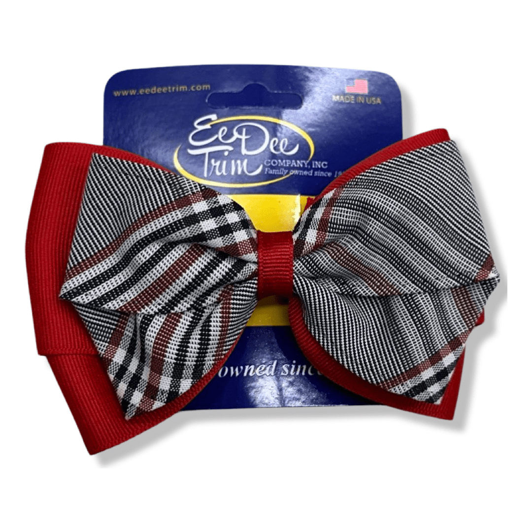 2 Layer Ribbon &amp; Plaid Bow - Plaid 08G