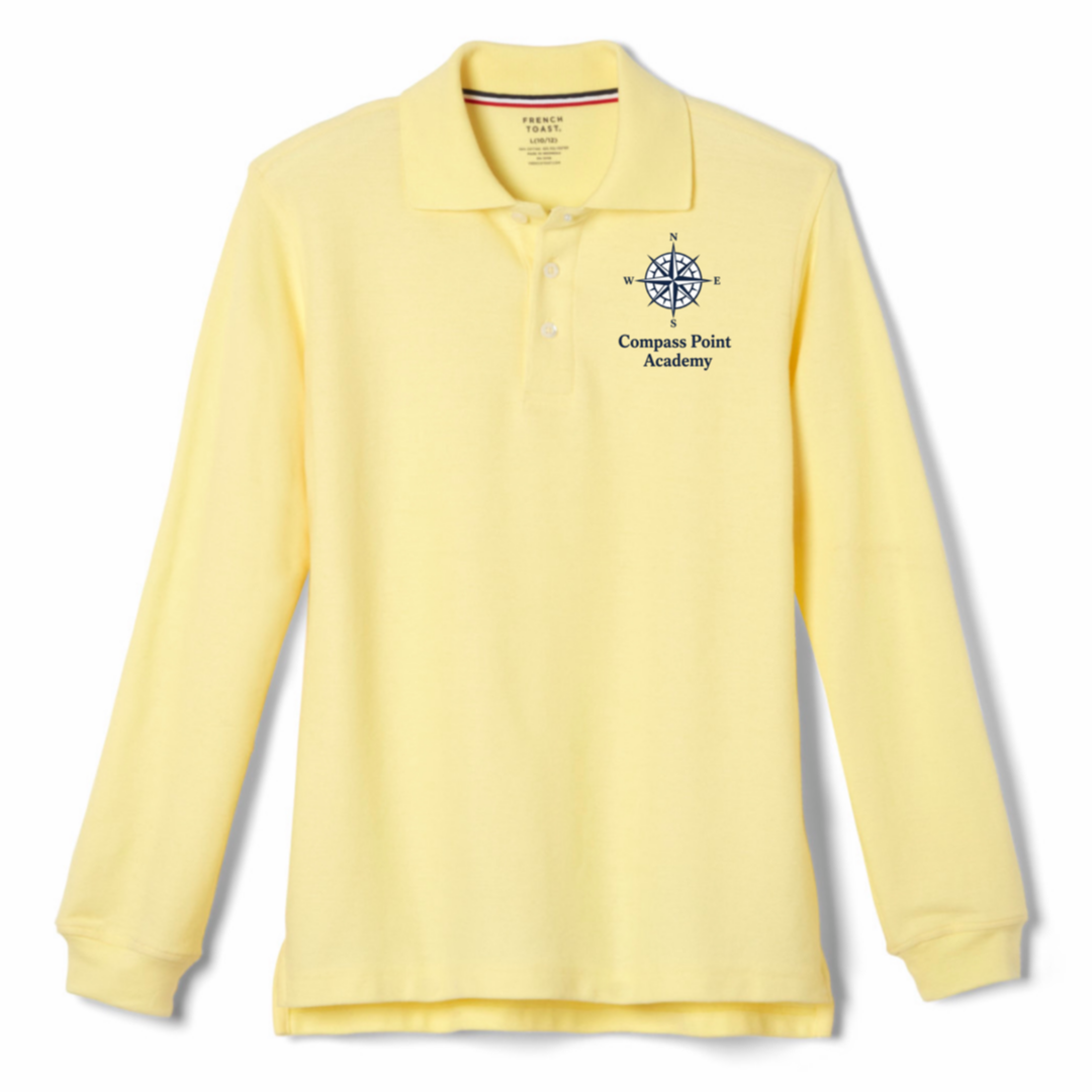Compass Point Academy - Youth / Adult Co-Ed Yellow Long Sleeve Pique Polo