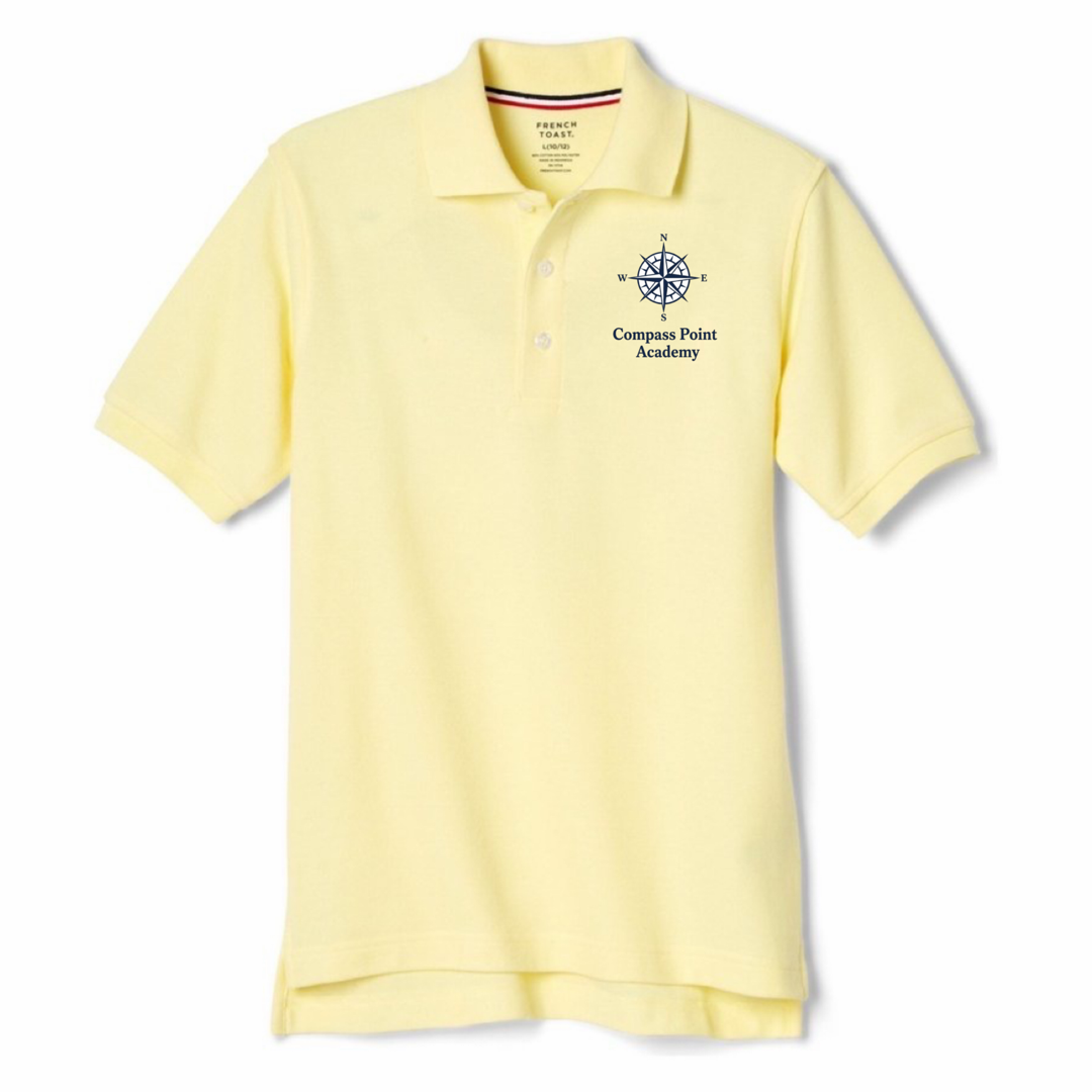 Compass Point Academy - Youth / Adult Co-Ed Yellow Short Sleeve Pique Polo