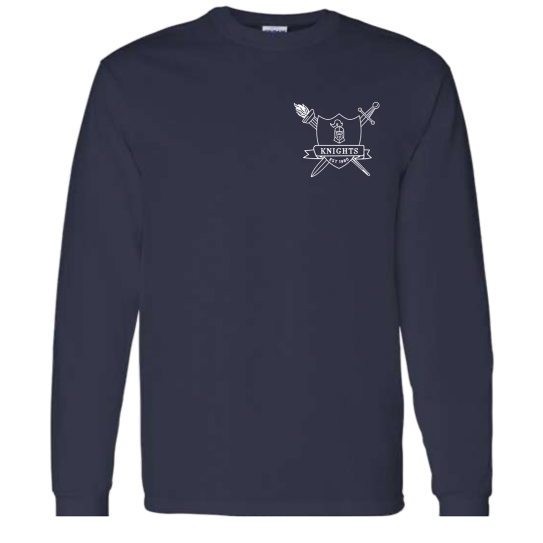 New Testament Christian School - Co-Ed Adult Navy Long Sleeve T-shirt