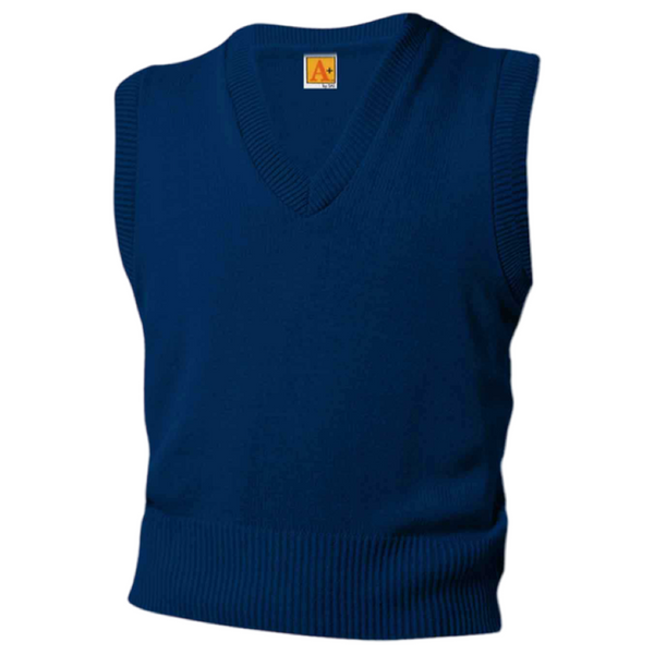 A+ Adult Unisex V-Neck Sweater Vest - Metro School Uniforms