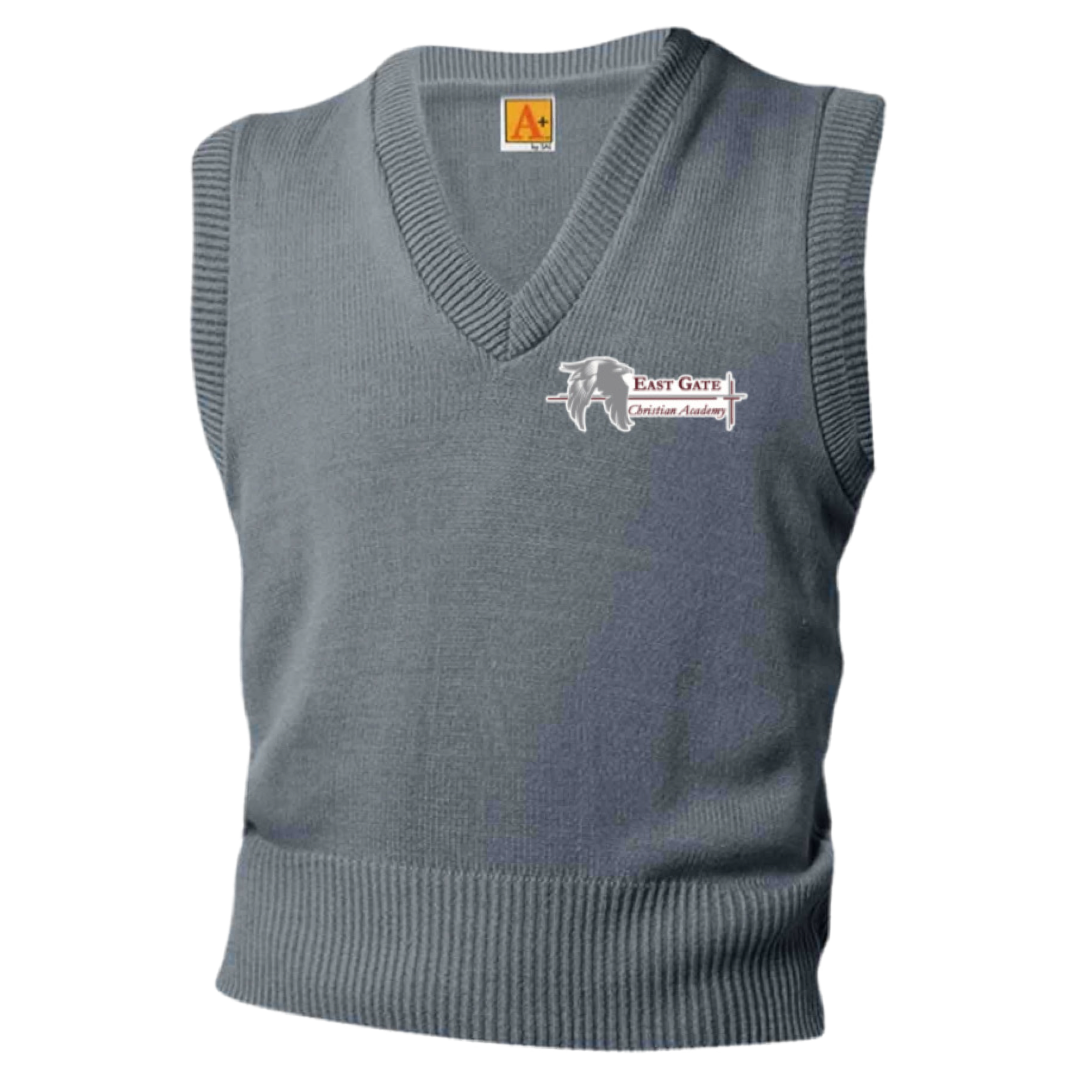 East Gate Christian Academy - A+ Adult Unisex V-Neck Sweater Vest - Adult