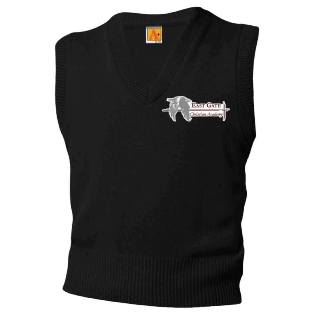 East Gate Christian Academy - A+ Adult Unisex V-Neck Sweater Vest - Adult