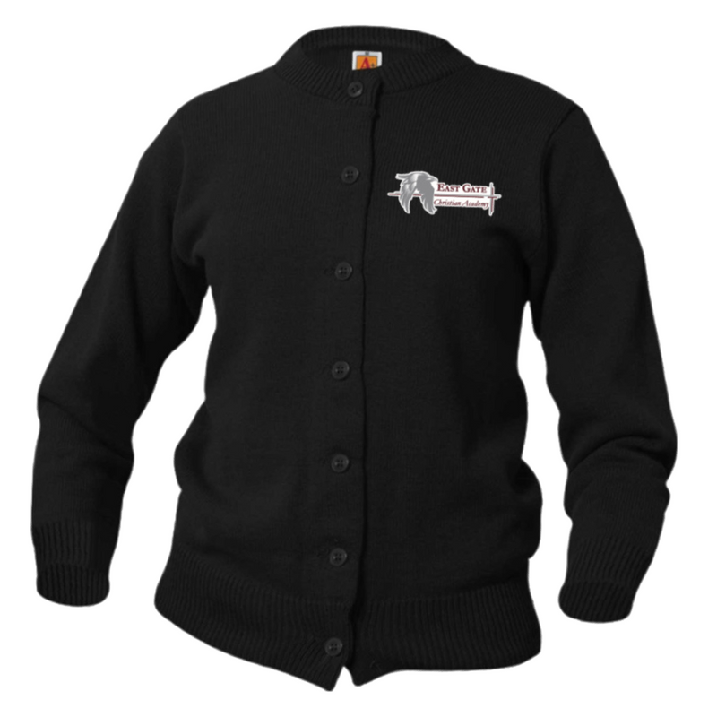 East Gate Christian Academy - A+ - Girl's Crew Neck Cardigan