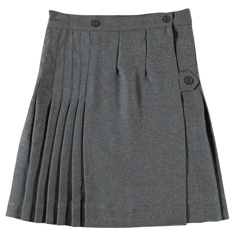 East Gate Christian Academy - Junior's / Young Women's Solid Polyester Kilt  - Medium Gray