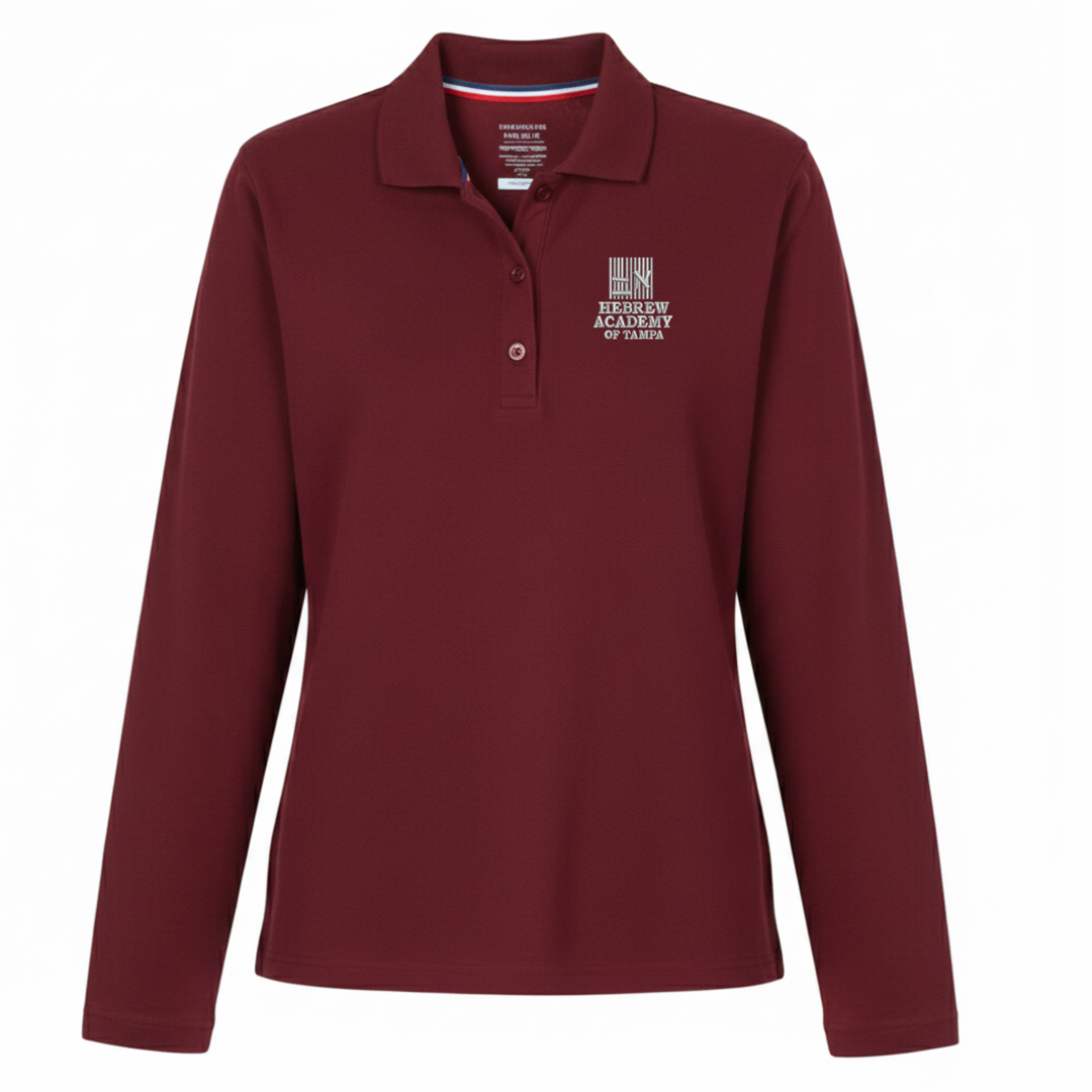 Hebrew Academy of Tampa - Girl's / Young Women's Long Sleeve Stretch Piqué Polo