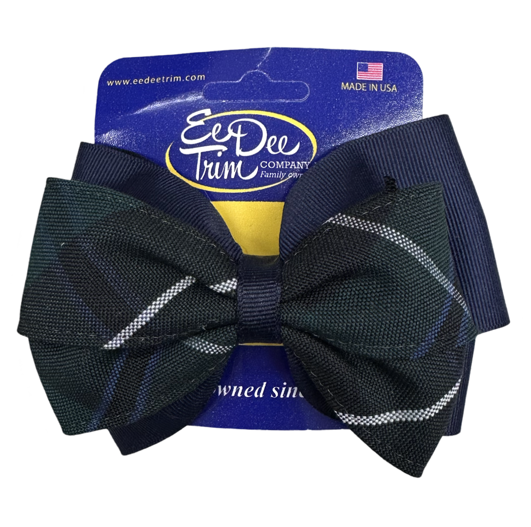 2 Layer Ribbon & Plaid Bow - P90