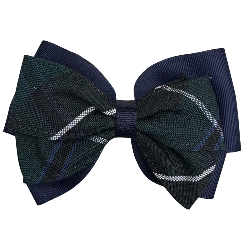 2 Layer Ribbon & Plaid Bow - P90