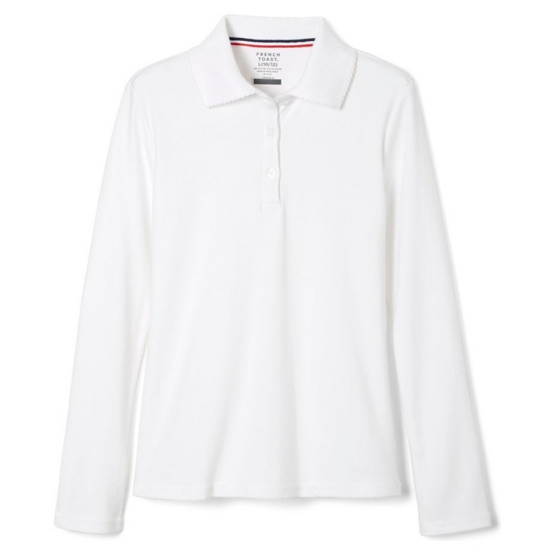 White Horse Academy - Girl's Long Sleeve Picot Collar - No Logo