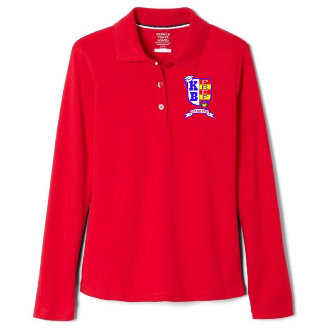 Kidz Biz - Long Sleeve Picot Collar Polo - Girl's