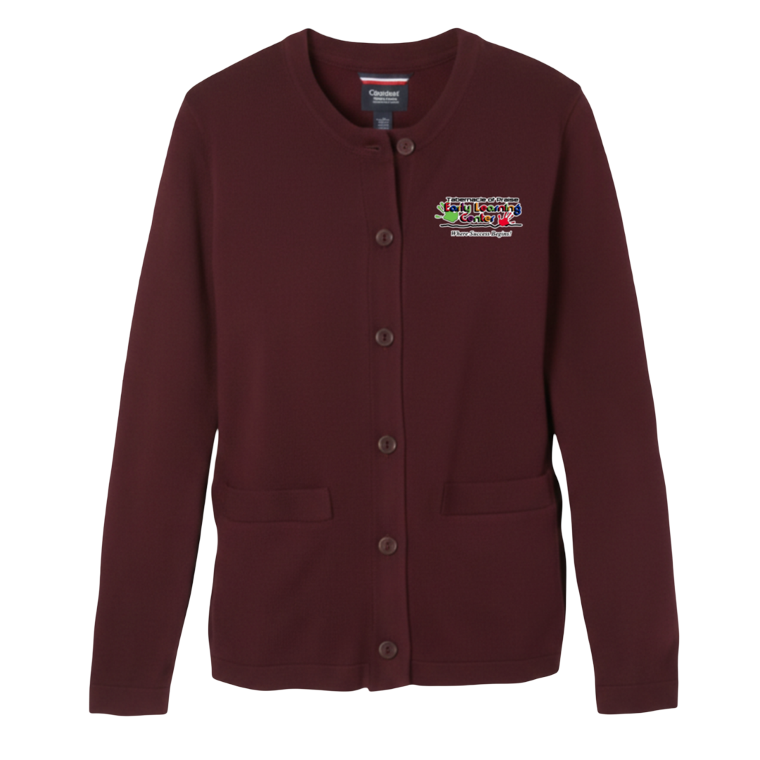 TOP Early Learning Center - Girls Anti-Pill Crewneck Cardigan