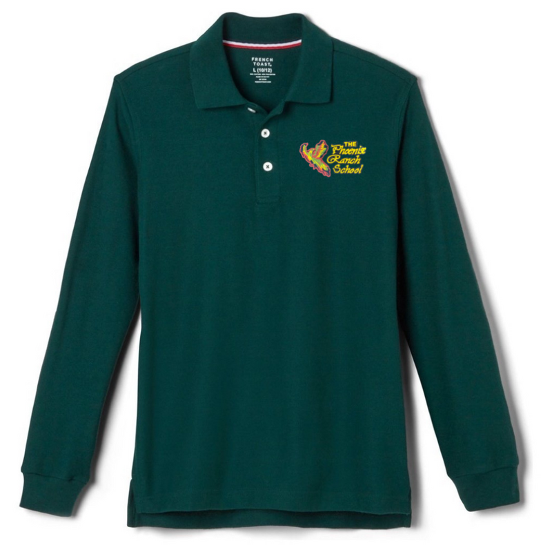 Phoenix Ranch School - Boy's Husky Long Sleeve Pique Polo