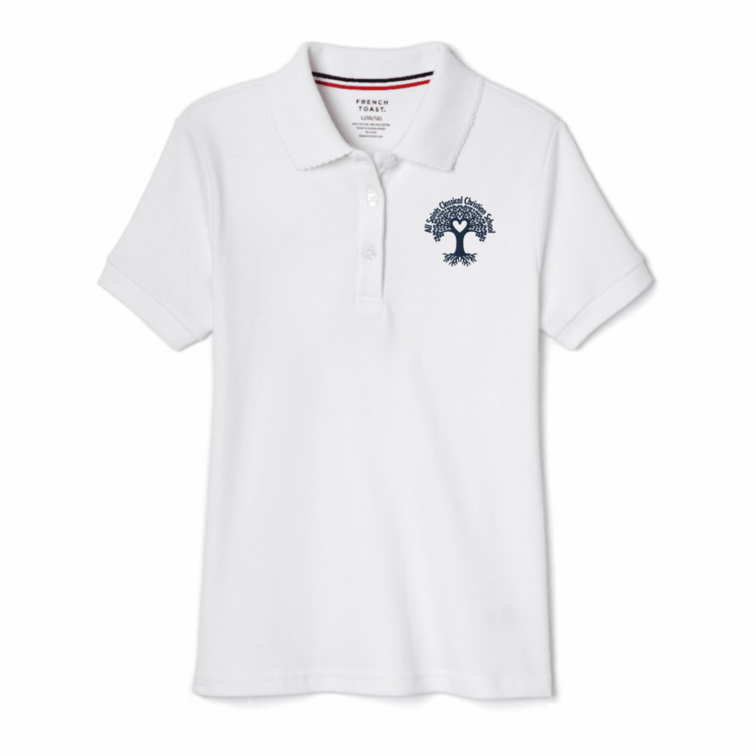 All Saints Classical   - Girl's Short Sleeve Picot Collar Polo