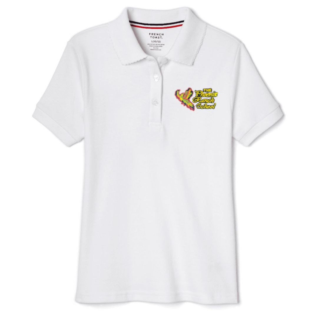 Phoenix Ranch School - Girl&#39;s Plus Size Short Sleeve Picot Collar Polo