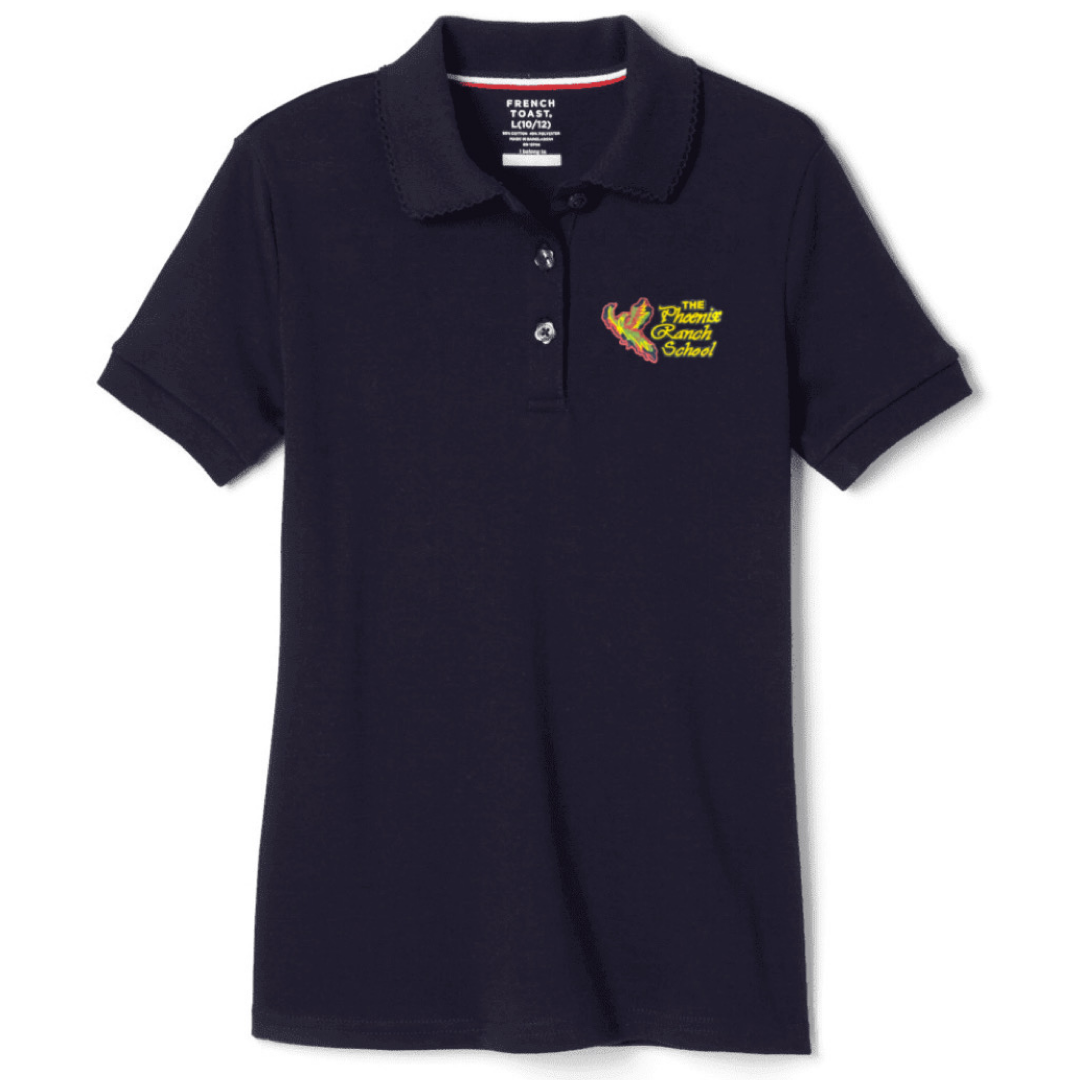 Phoenix Ranch School - Girl&#39;s Plus Size Short Sleeve Picot Collar Polo