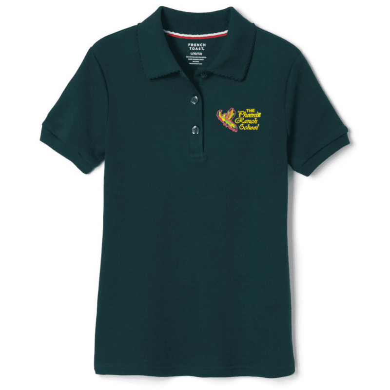 Phoenix Ranch School - Girl's Plus Size Short Sleeve Picot Collar Polo