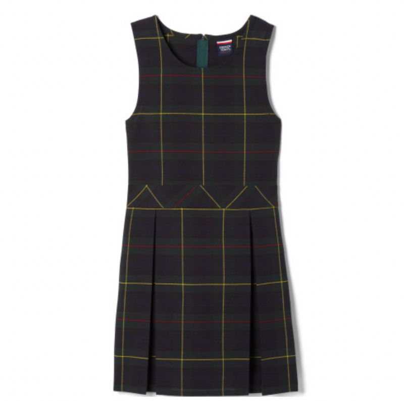 Aukela - Girl's Plaid Box Pleat Plaid Jumper - K-5th