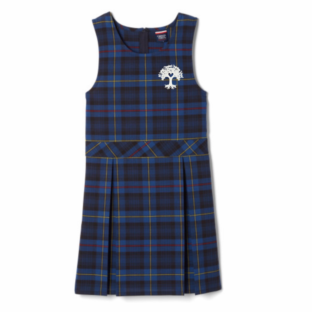 All Saints Classical - Girl's Plaid Box Pleat Jumper - Blue / Red - Chapel Uniform